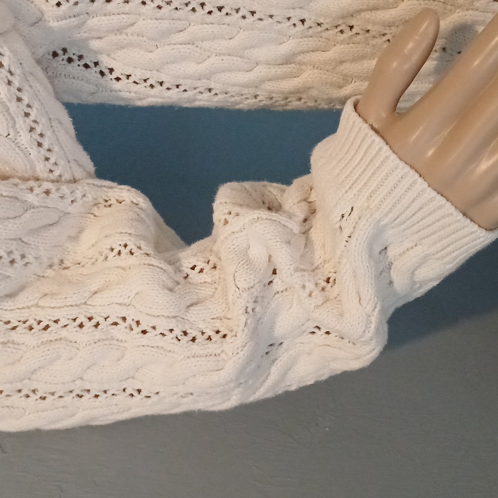 🔥🔥🔥Christie & Jill vintage cableknit V-neck cream cardigan M - Picture 3 of 14
